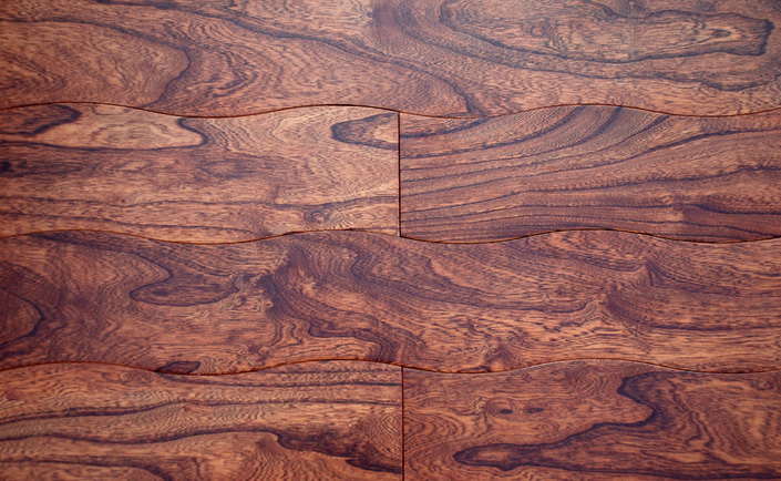 Curved elm wood flooring